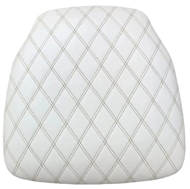 Chivari Ivory Vinyl Panel Back Chiavari Cushion with Bentley Stitching and SlipNot™ Technology CUSHPANVINBENTI-A