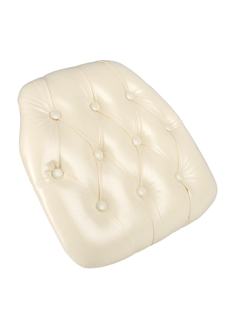 Chivari Ivory 1.75" Thick Vinyl Tufted Panel Chiavari Chair Cushion CUSHPANVINTUFTIVY-AX-T