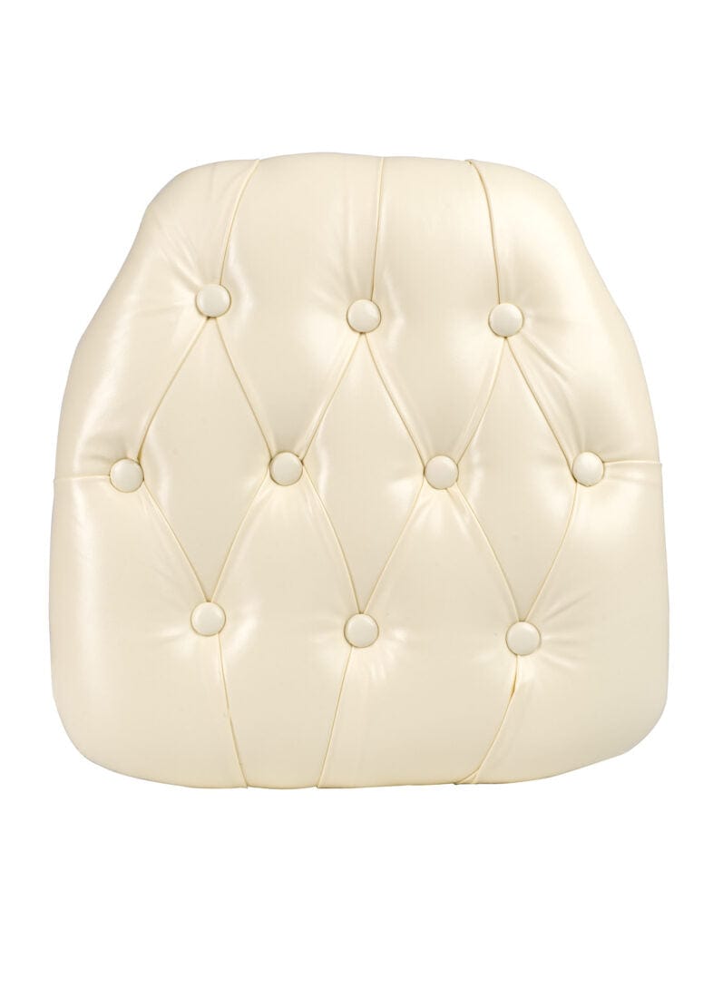 Chivari Ivory 1.75" Thick Vinyl Tufted Panel Chiavari Chair Cushion CUSHPANVINTUFTIVY-AX-T
