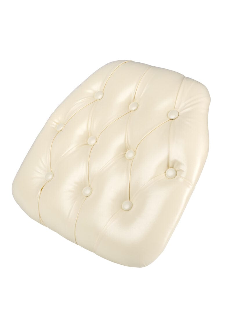 Chivari Ivory 1.75" Thick Vinyl Tufted Panel Chiavari Chair Cushion CUSHPANVINTUFTIVY-AX-T