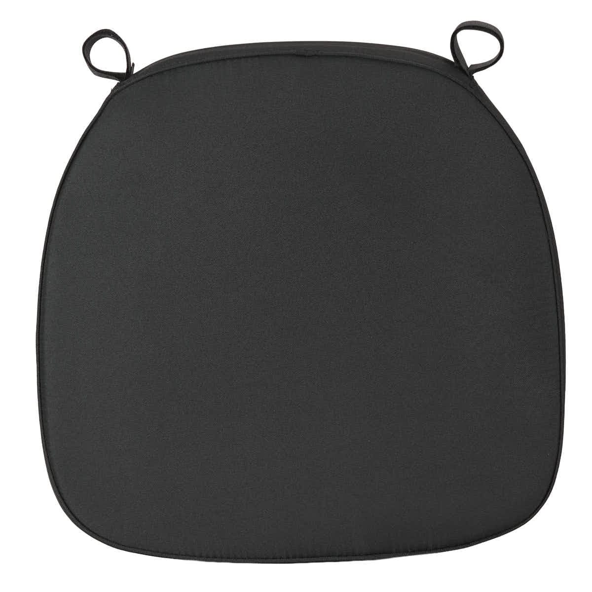 Chivari Black 1.6" Thick Cushion for BasicResin Cross Back or Willow Chairs with Velcro Strap CUSHSTRAPPBLK-AX
