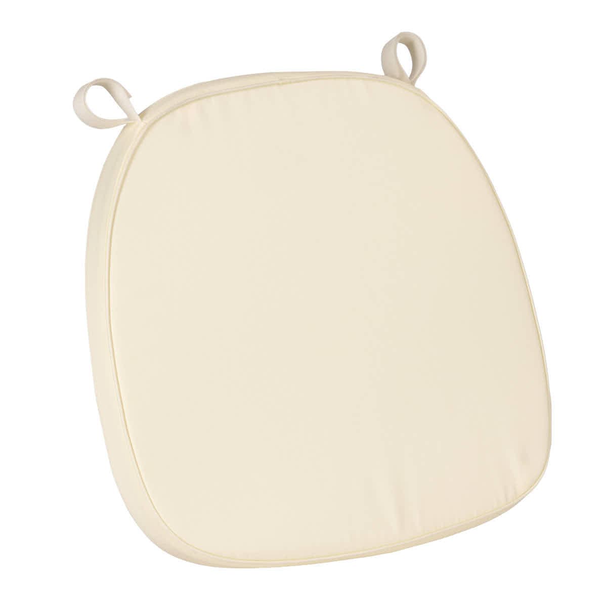 Chivari Ivory 1.6" Thick Cushion for BasicResin Cross Back or Willow Chairs with Velcro Strap CUSHSTRAPPIVY-AX