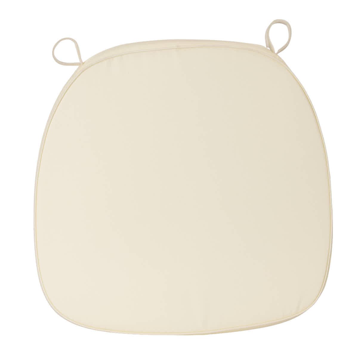 Chivari Ivory 1.6" Thick Cushion for BasicResin Cross Back or Willow Chairs with Velcro Strap CUSHSTRAPPIVY-AX