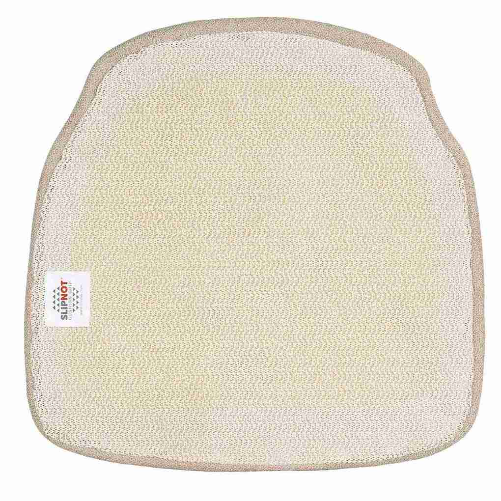 Chivari.com Beige Tweed Fabric Cross Back Seat Cushion 1.75" Thick with SlipNot™ Technology CUSHX-PANFABBURTAN-SPNT-AX