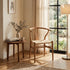 Chestnut Wishbone Resin Chair with Natural Rope Seat