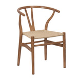 Chestnut Wishbone Resin Chair with Natural Rope Seat