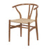 Chestnut Wishbone Resin Chair with Natural Rope Seat