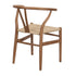 Chestnut Wishbone Resin Chair with Natural Rope Seat