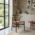 Fruitwood Wishbone Resin Chair with Brown Rope Seat