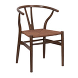 Fruitwood Wishbone Resin Chair with Brown Rope Seat