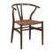 Fruitwood Wishbone Resin Chair with Brown Rope Seat