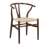 Fruitwood Wishbone Resin Chair with Natural Rope Seat