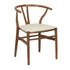 Chestnut Wishbone Resin Chair with Ivory Vinyl Seat