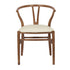 Chestnut Wishbone Resin Chair with Ivory Vinyl Seat