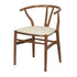 Chestnut Wishbone Resin Chair with Ivory Vinyl Seat