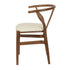 Chestnut Wishbone Resin Chair with Ivory Vinyl Seat