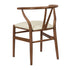 Chestnut Wishbone Resin Chair with Ivory Vinyl Seat