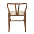 Chestnut Wishbone Resin Chair with Ivory Vinyl Seat