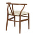 Chestnut Wishbone Resin Chair with Ivory Vinyl Seat