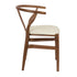 Chestnut Wishbone Resin Chair with Ivory Vinyl Seat