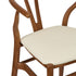 Chestnut Wishbone Resin Chair with Ivory Vinyl Seat