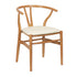 Natural Wishbone Resin Chair with Ivory Vinyl Seat