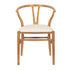Natural Wishbone Resin Chair with Ivory Vinyl Seat
