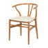 Natural Wishbone Resin Chair with Ivory Vinyl Seat