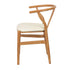 Natural Wishbone Resin Chair with Ivory Vinyl Seat