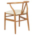 Natural Wishbone Resin Chair with Ivory Vinyl Seat