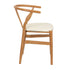 Natural Wishbone Resin Chair with Ivory Vinyl Seat