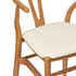 Natural Wishbone Resin Chair with Ivory Vinyl Seat