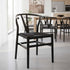 Chivari Black Wood Wishbone Chair with Black Rope Seat CWHWBB-ZG-T