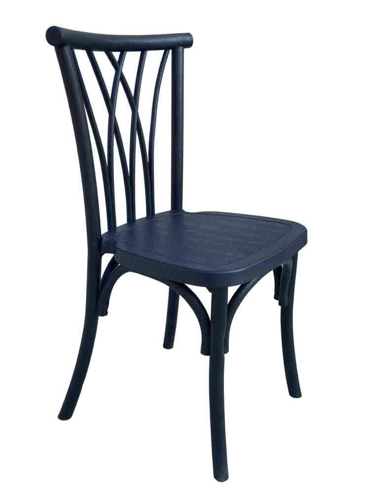 Chivari Black Steel Skeleton™ Willow Chair CWRB-ST-AX