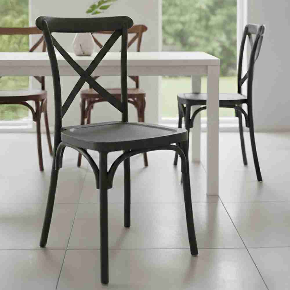Chivari Black Cross Back Mono Frame BasicResin™ Chair CXPB-ZG