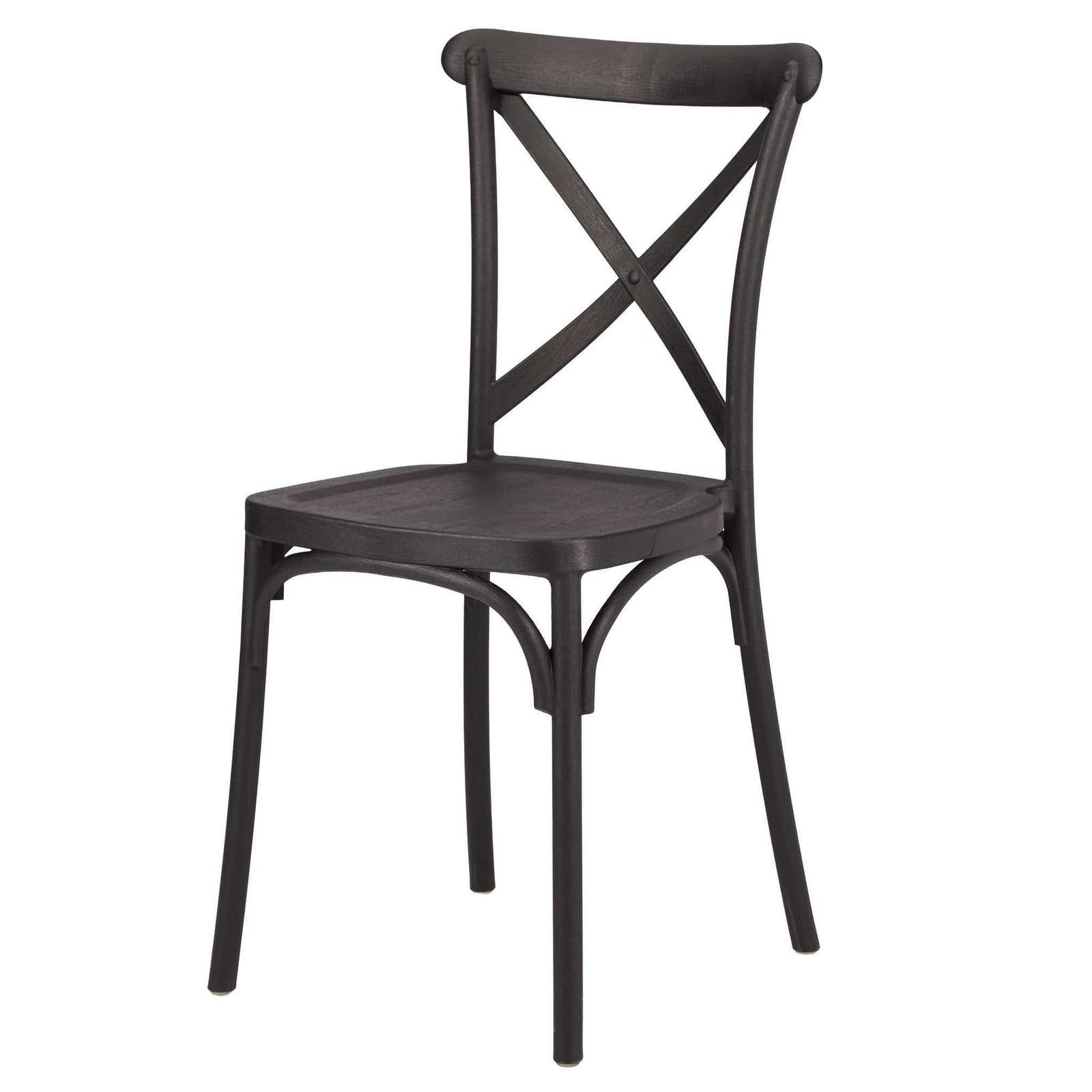 Chivari Black Cross Back Mono Frame Resin Chair CXPB-ZG