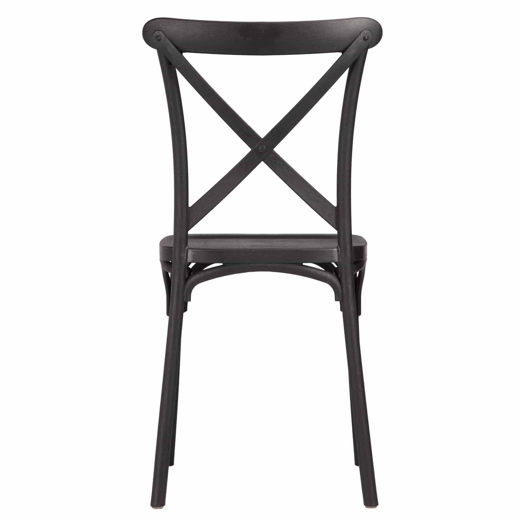 Chivari Black Cross Back Mono Frame Resin Chair CXPB-ZG