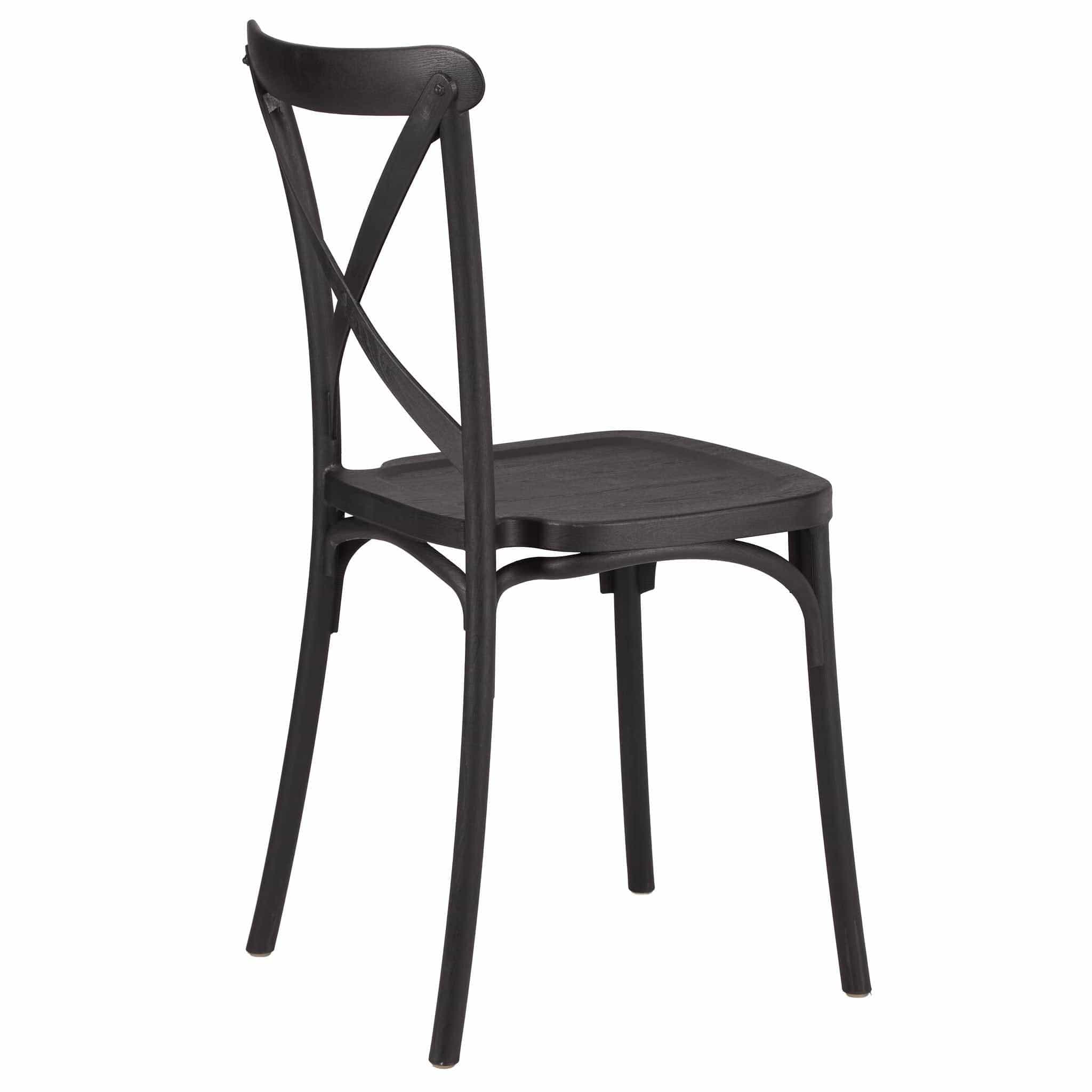 Chivari Black Cross Back Mono Frame Resin Chair CXPB-ZG
