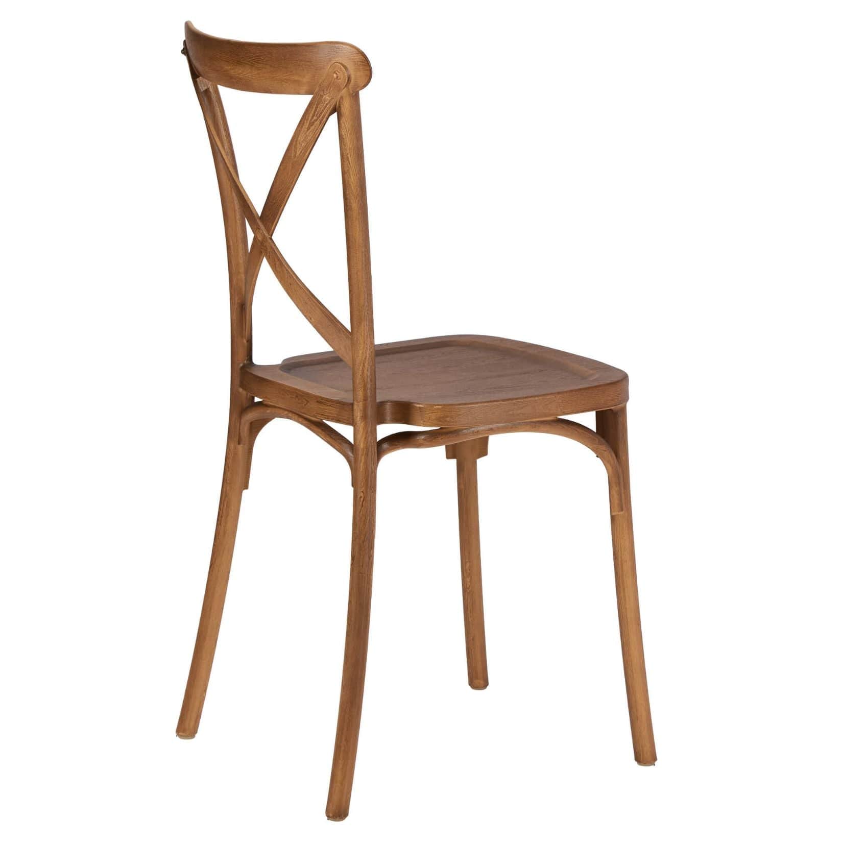 Chivari Chestnut Cross Back Mono Frame Resin Chair CXPC-ZG