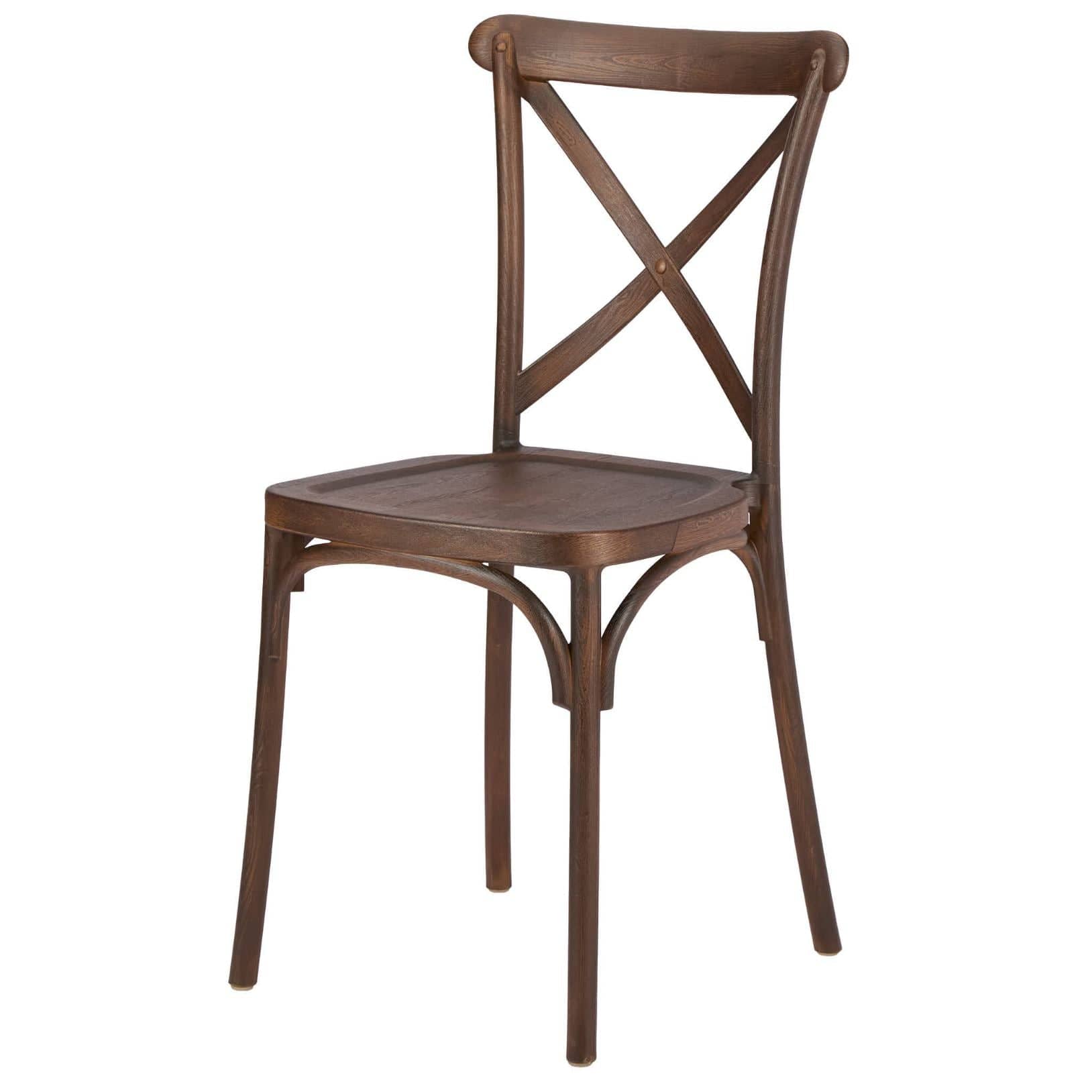 Chivari Fruitwood Cross Back Mono Frame Resin Chair CXPF-ZG