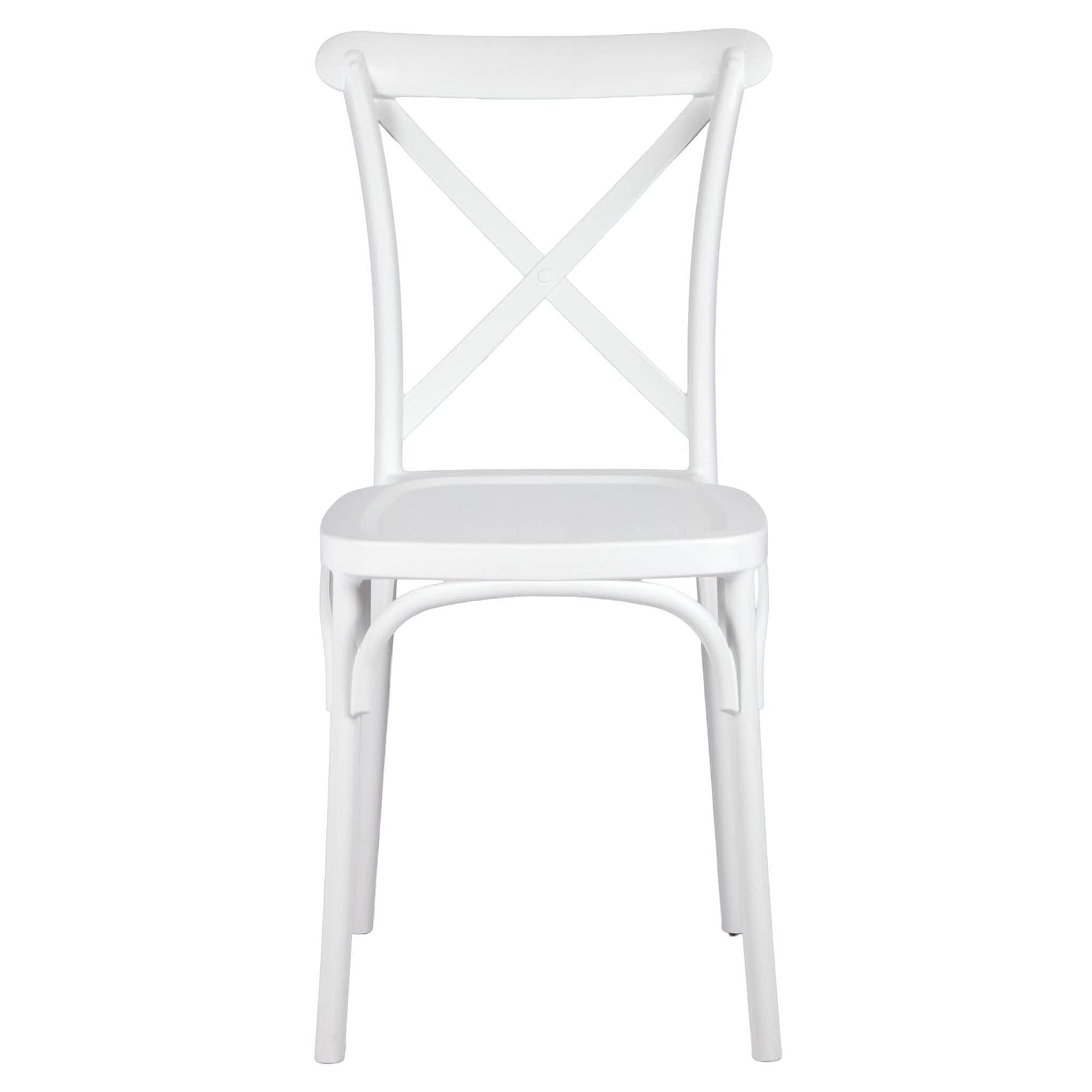 Chivari White Cross Back Mono Frame Resin Chair CXPW-ZG