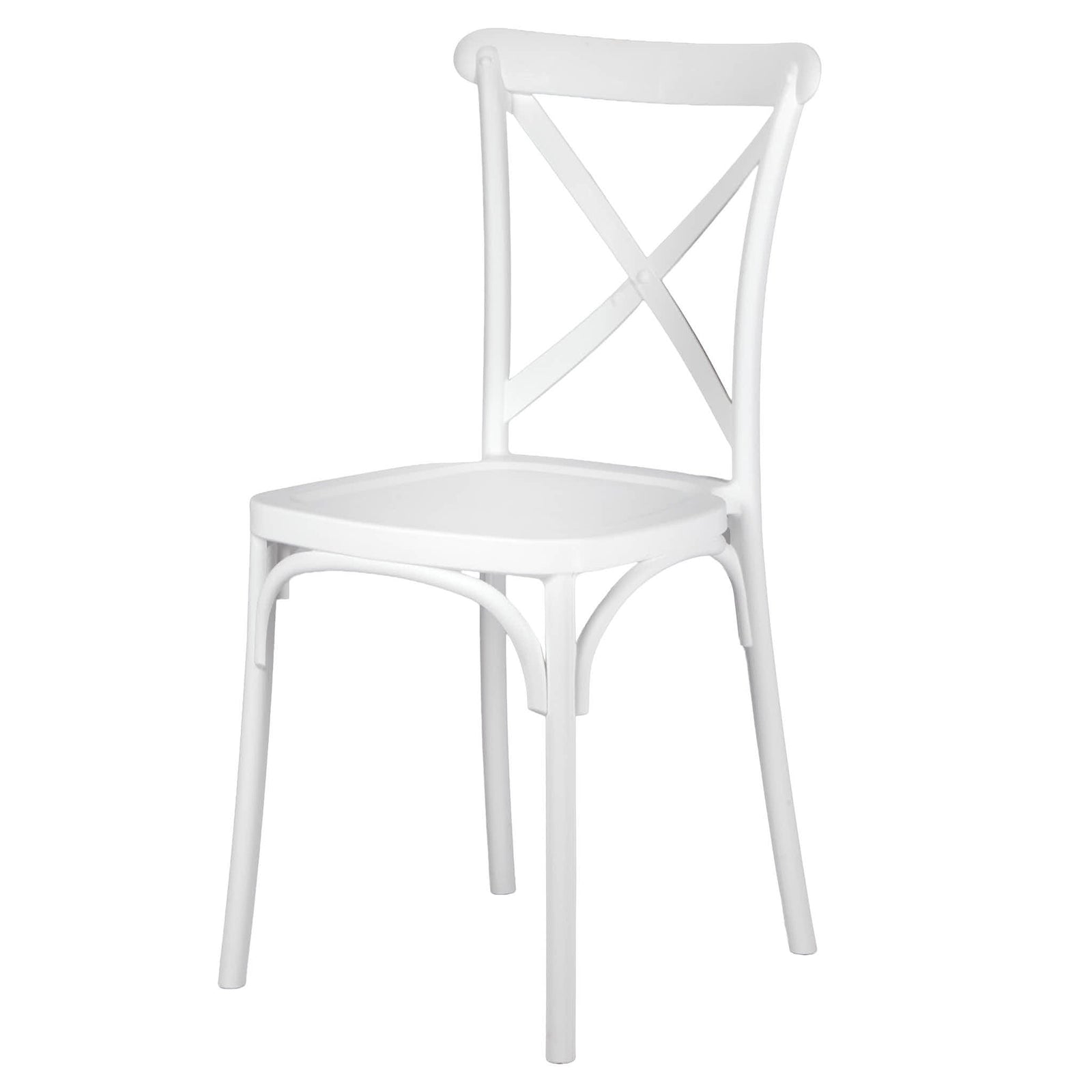 Chivari White Cross Back Mono Frame Resin Chair CXPW-ZG