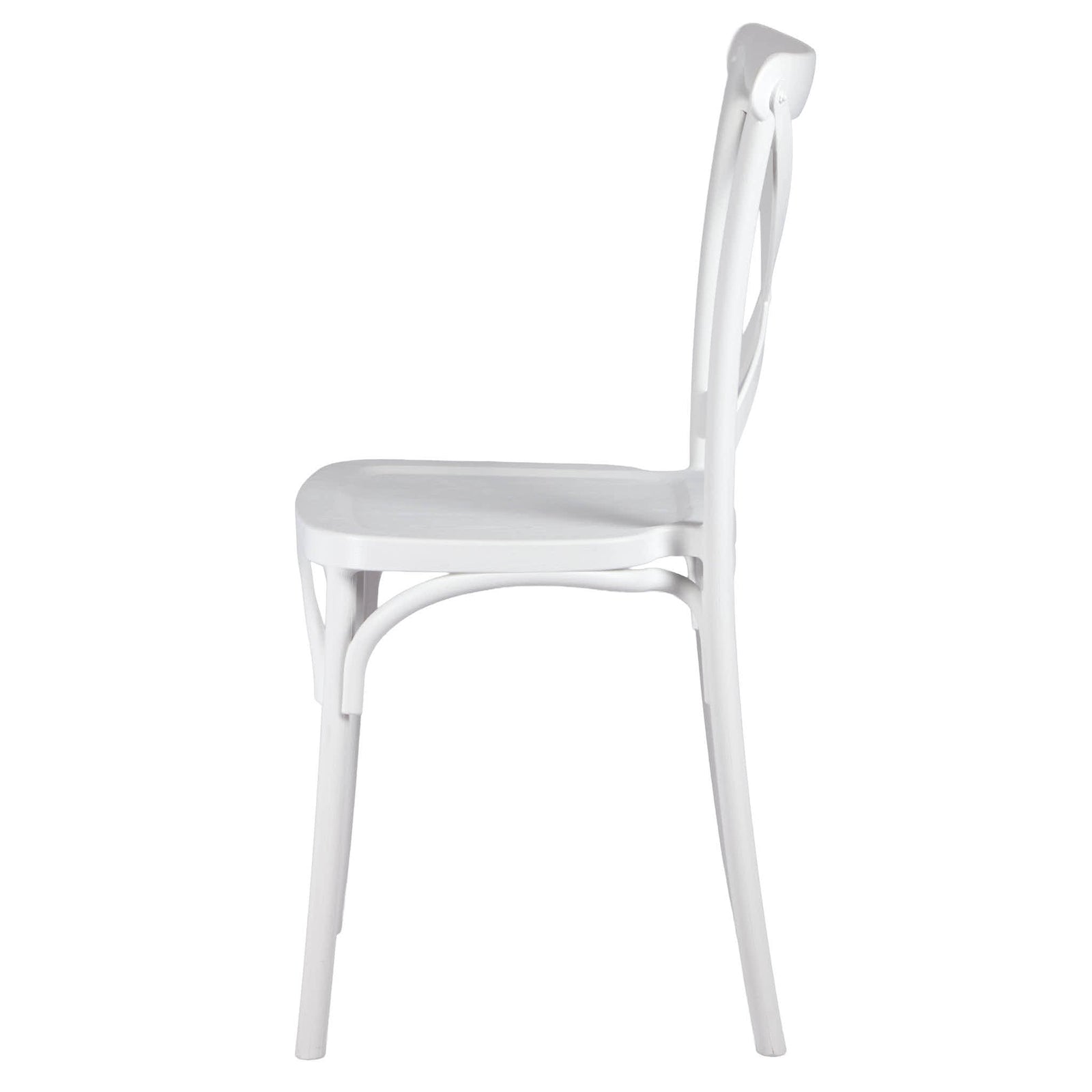 Chivari White Cross Back Mono Frame Resin Chair CXPW-ZG