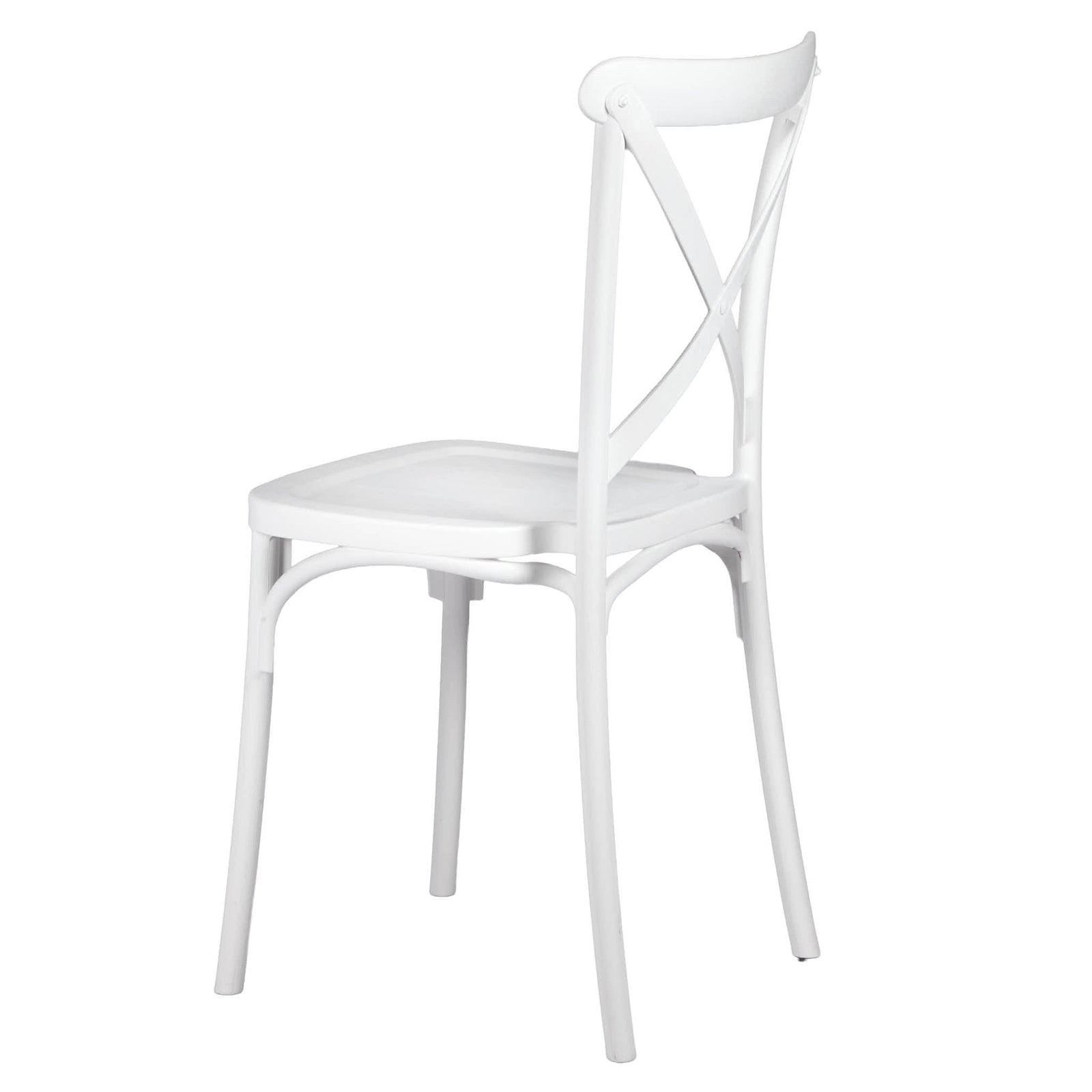 Chivari White Cross Back Mono Frame Resin Chair CXPW-ZG
