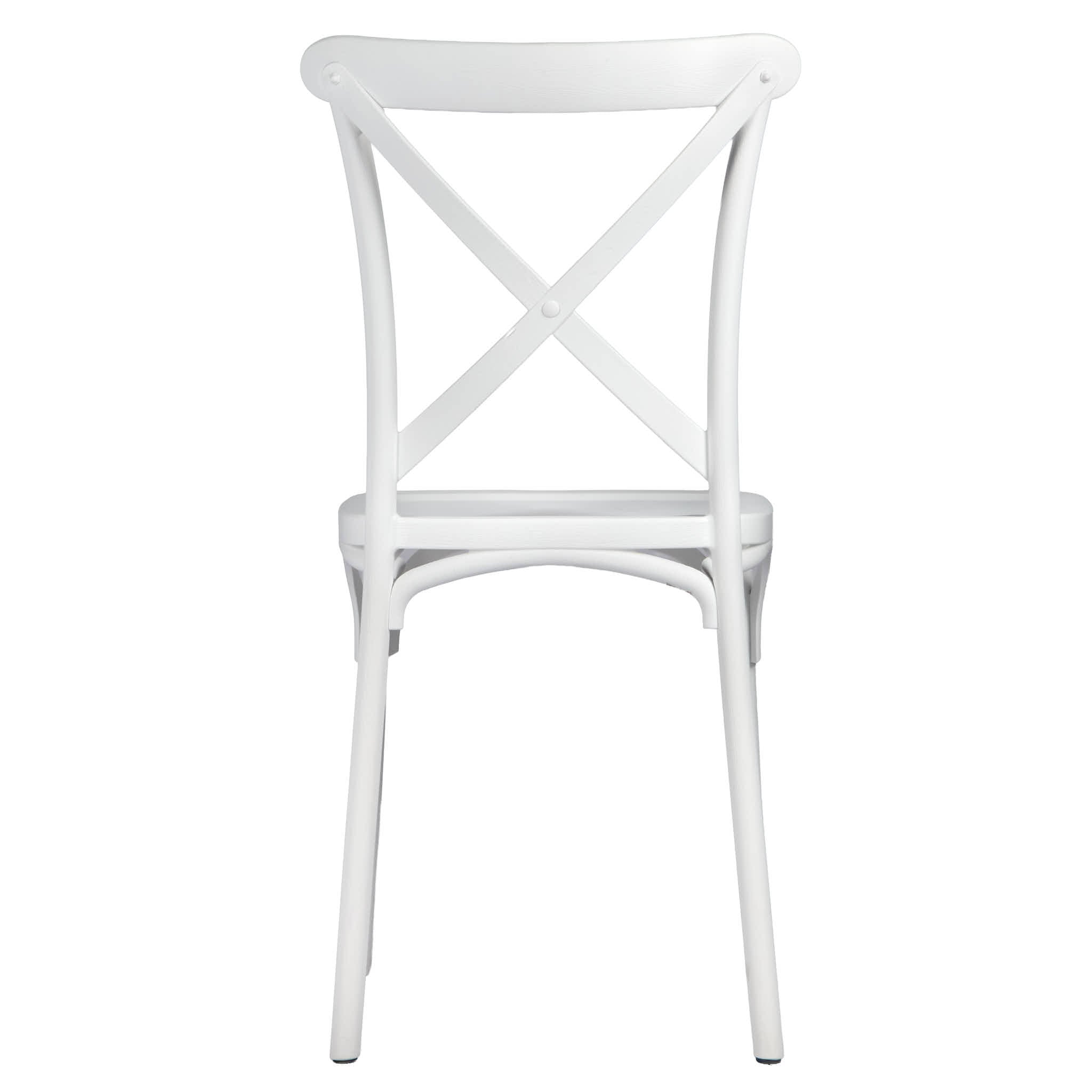 Chivari White Cross Back Mono Frame Resin Chair CXPW-ZG