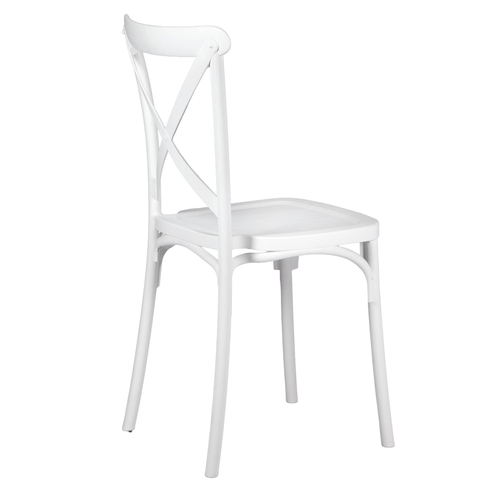 Chivari White Cross Back Mono Frame Resin Chair CXPW-ZG