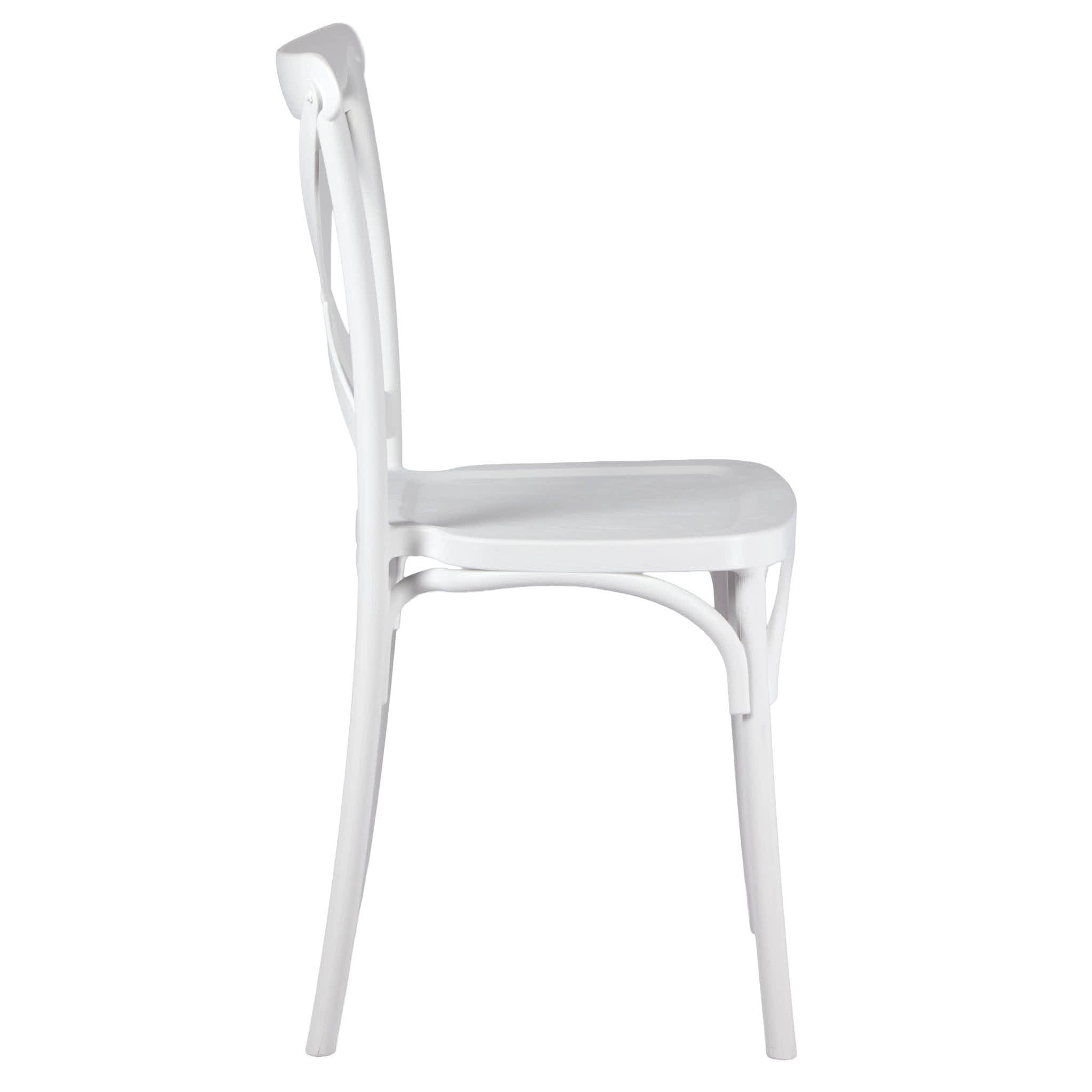 Chivari White Cross Back Mono Frame Resin Chair CXPW-ZG