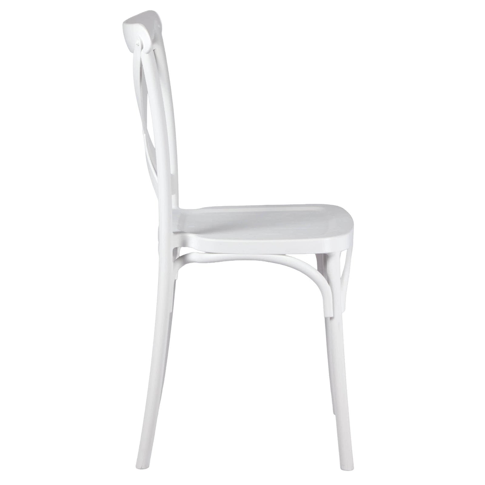 Chivari White Cross Back Mono Frame Resin Chair CXPW-ZG