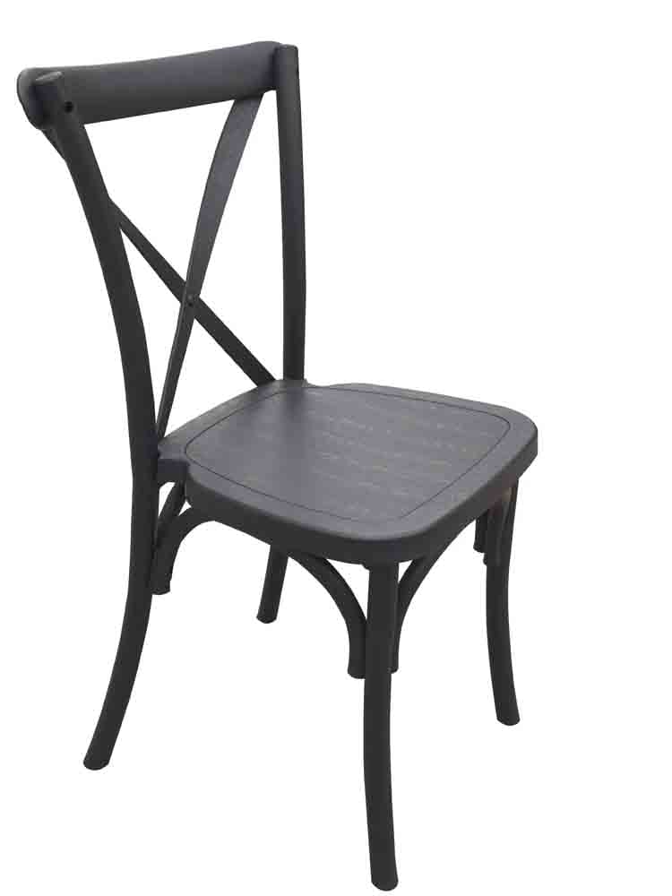 Chivari Black Steel Skeleton™ Cross Back Chair CXRB-ST-AX