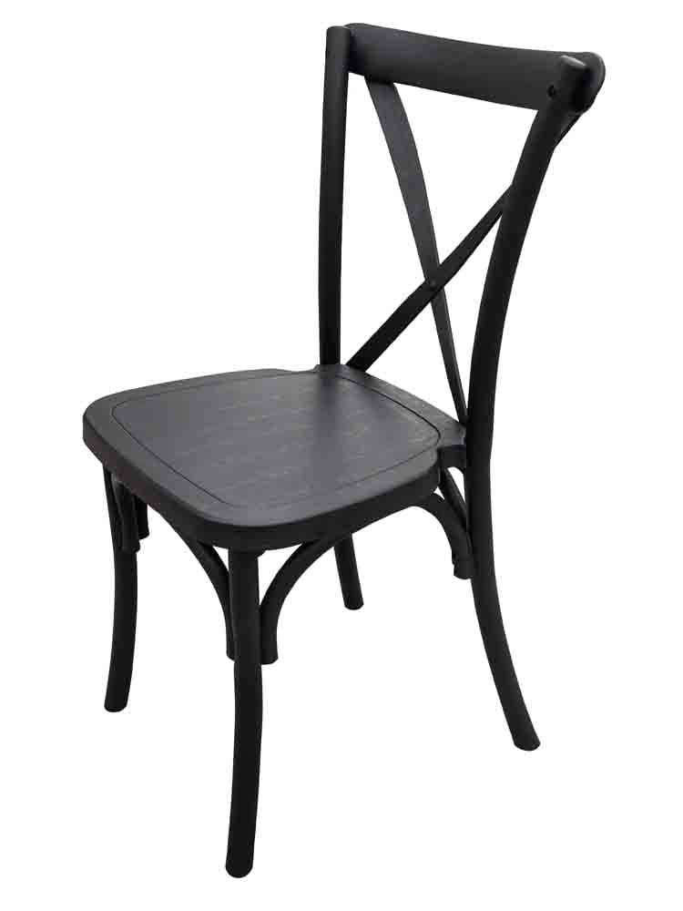 Chivari Black Steel Skeleton™ Cross Back Chair CXRB-ST-AX